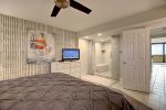 King size bed, cable television, walk in shower